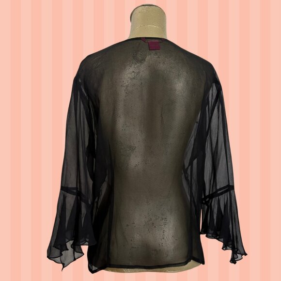 Sunny Leigh Black Silk Blouse M - Picture 2 of 5